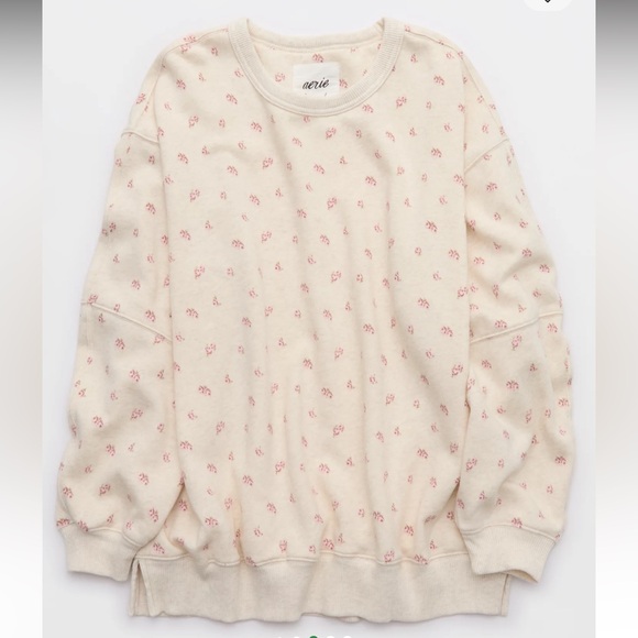 aerie Sweaters - Aerie Cream Top with Pink Floral Design